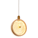 Подвесной светильник с плафоном из рельефного стекла Peony Glass Bronze  варинант исполнения - 1 | Loft Concept в Ульяновске