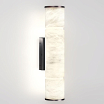 Бра с цилиндрическим плафоном из белого алебастра на прямоугольном основании Темная Латунь Cryptocrystalline Stone варинант исполнения - 1 | Loft Concept в Ульяновске