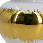 Ваза белая с крышкой и золотистыми фрагментами 24 см Chinoiserie Ceramics варинант исполнения - 3 | Loft Concept в Ульяновске