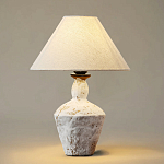 Настольная лампа с керамическим фактурным основанием и тканевым абажуром Eastern Tale варинант исполнения - 2 | Loft Concept в Ульяновске