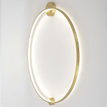 Бра светодиодное круглой формы с рамкой цвета латунь Ring Horizontal варинант исполнения - 3 | Loft Concept в Ульяновске