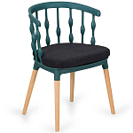 Пластиковый стул на ножках из массива бука Ferret Spiral Green варинант исполнения - 7 | Loft Concept в Ульяновске