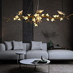 Люстра в виде золотой ветки с цветами и птичками Marvelous Garden варинант исполнения - 3 | Loft Concept в Ульяновске