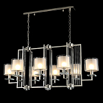 Люстра прямоугольной формы с 8-ю цилиндрическими плафонами из стекла Laurent варинант исполнения - 7 | Loft Concept в Ульяновске