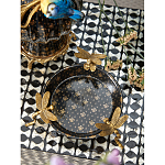 Блюдо черного цвета из фрафора на бронзовых ножках в виде стрекоз Eden Garden варинант исполнения - 4 | Loft Concept в Ульяновске