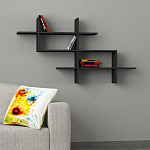 Полка фигурная подвесная цвета антрацит HALIC BOOKCASE ANTHRACITE варинант исполнения - 1 | Loft Concept в Ульяновске