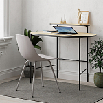 Стол письменный овальной формы с полкой LOUB WORKING TABLE BLACK OAK варинант исполнения - 3 | Loft Concept в Ульяновске