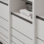 Стеллаж прямой ассиметричный с полками и 4-мя дверцами ARYA BOOKCASE WHITE варинант исполнения - 6 | Loft Concept в Ульяновске