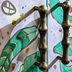 Премиальный Шкаф Defoliation двухстворчатый роспись зеленые листья  варинант исполнения - 4 | Loft Concept в Ульяновске