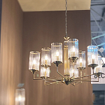 Люстра с 9-ю цилиндрическими стеклянными плафонами Jeanette варинант исполнения - 6 | Loft Concept в Ульяновске