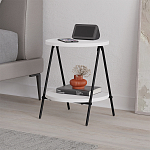 Стол приставной с 2-мя круглыми белыми столешницами ESSEL SIDE TABLE WHITE варинант исполнения - 4 | Loft Concept в Ульяновске