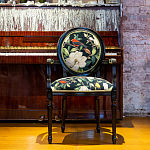 Стул с подлокотниками из натурального бука с изображением птиц и цветов Blooming Birds варинант исполнения - 2 | Loft Concept в Ульяновске