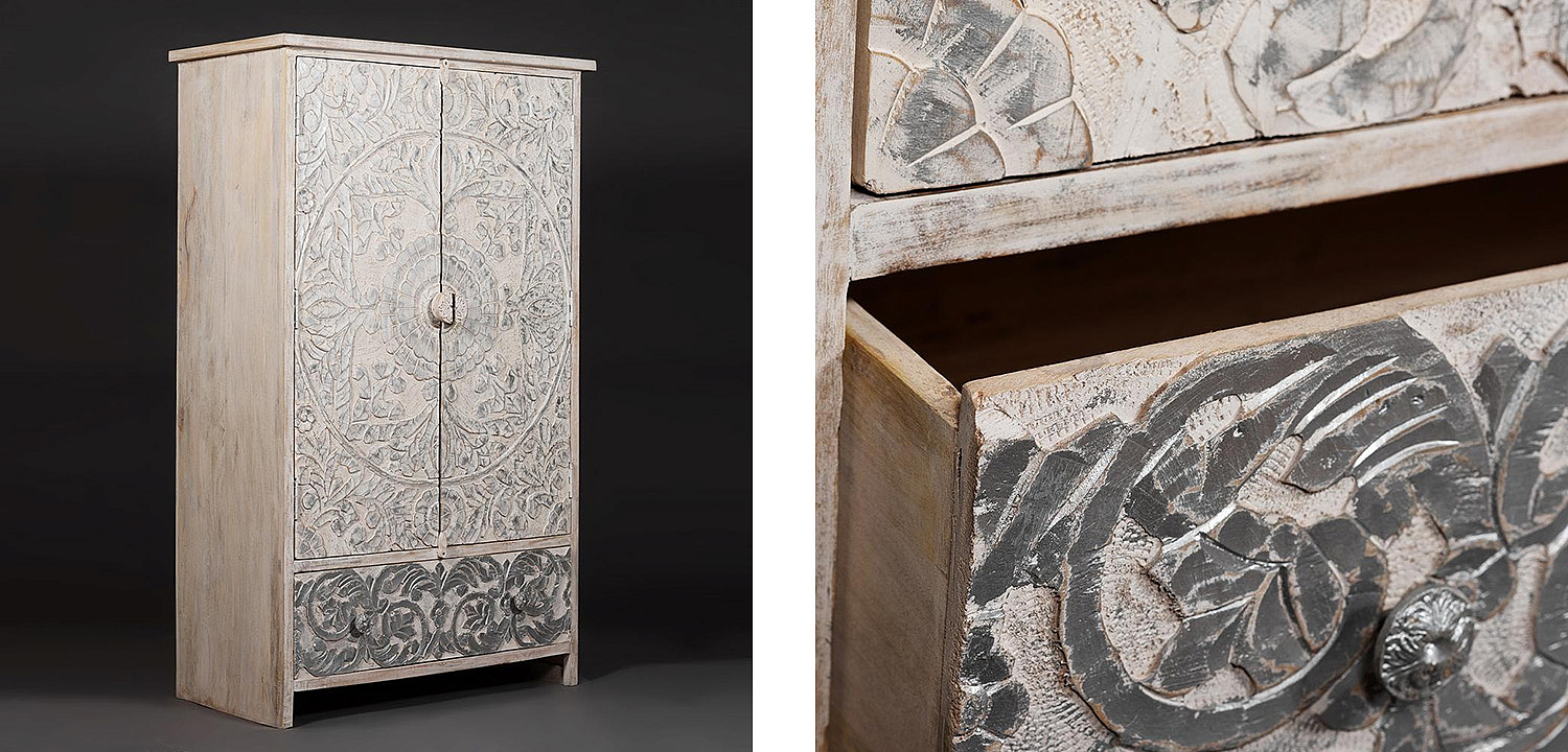 Шкаф Indian antique white Cupboard - Loft-Concept в Ульяновске