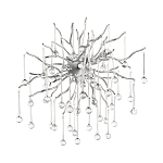 Бра с лучеобразным основанием и подвесками из прозрачного стекла в виде длинных капель Droplet Chandelier варинант исполнения - 7 | Loft Concept в Ульяновске