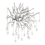 Бра с лучеобразным основанием и подвесками из прозрачного стекла в виде длинных капель Droplet Chandelier варинант исполнения - 9 | Loft Concept в Ульяновске