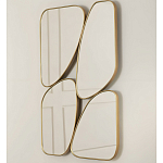 Зеркало в ассиметричной раме золотистого цвета Chaotic варинант исполнения - 1 | Loft Concept в Ульяновске