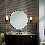  Бра с прямоугольным черным основанием и белым матовым цилиндрическим плафоном Kichler варинант исполнения - 6 | Loft Concept в Ульяновске