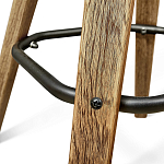 Барный стул со спинкой и металлической подставкой на 4-х деревянных ножках Коричневый Велюр Vendramin Chair варинант исполнения - 3 | Loft Concept в Ульяновске