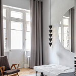 Подвесной светильник светодиодный в виде ряда черных металлических конусов  Herringbone варинант исполнения - 6 | Loft Concept в Ульяновске