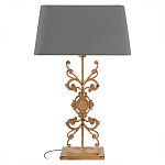 Настольная лампа на ажурном чугунном основании с серым абажуром Openwork Lamp варинант исполнения - 1 | Loft Concept в Ульяновске