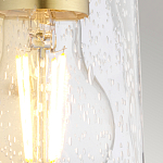 Бра цвета латунь с прозрачным цилиндрическим плафоном из пузырчатого стекла Kichler варинант исполнения - 4 | Loft Concept в Ульяновске