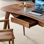 Стол рабочий округлой формы с ящиком  Working Moonnut Table варинант исполнения - 5 | Loft Concept в Ульяновске