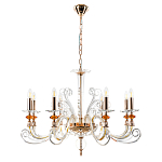 Люстра с 8-ю лампочками и изогнутыми прозрачными элементами из стекла Twisted Glass Candles Chandelier варинант исполнения - 2 | Loft Concept в Ульяновске