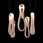 Подвесной светильник белого цвета с 6-ю изогнутыми плафонами Flow Loop варинант исполнения - 6 | Loft Concept в Ульяновске