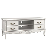 ТВ-тумба белая из массива бука с 4-мя ящиками и 2-мя полками White Provence варинант исполнения - 2 | Loft Concept в Ульяновске