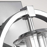 Бра цвета хром с круглой рамой и цилиндрическим прозрачным стеклянным плафоном на прямоугольном основании Feiss варинант исполнения - 2 | Loft Concept в Ульяновске