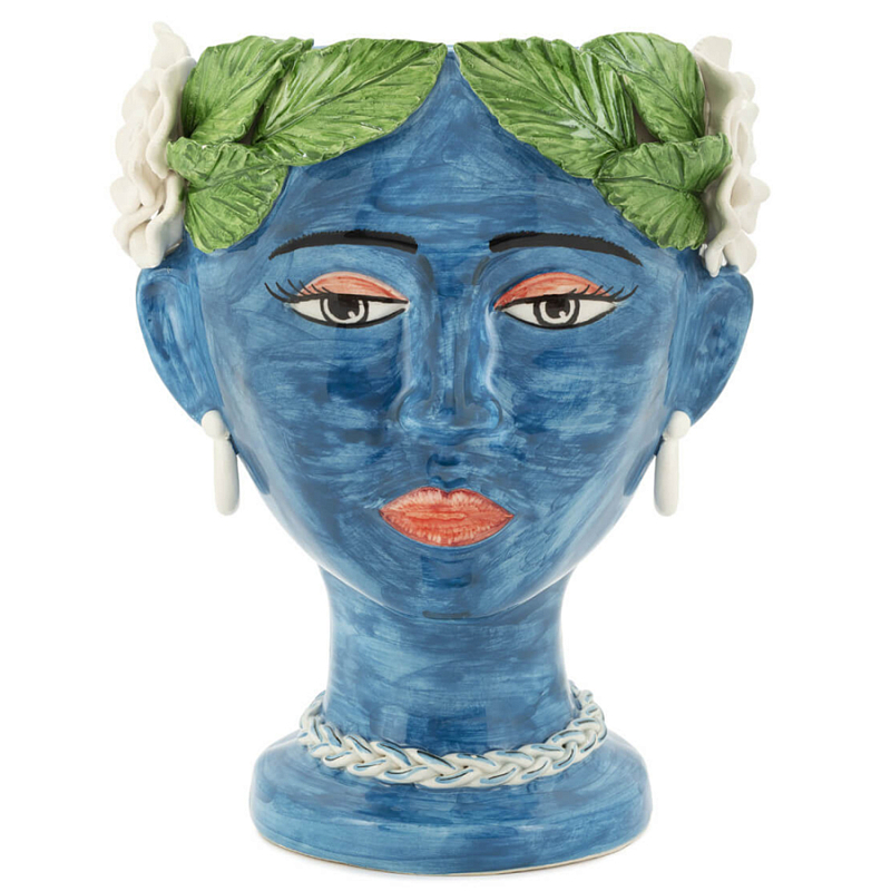 Ваза VASE HEAD SELVA COLOR dark blue Синий Зеленый в Ульяновске | Loft Concept 