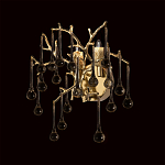 Бра в форме ветвей деревьев золотого цвета с прозрачными подвесками-каплями Droplet Bra варинант исполнения - 2 | Loft Concept в Ульяновске