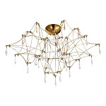 Потолочный светильник с тонкой металлической конструкцией цвета золото Quasar варинант исполнения - 2 | Loft Concept в Ульяновске