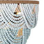 Круглый потолочный светильник с подвесками из круглых деревянных бусин Ombre Wooden Beads Blue Ceiling Lamp варинант исполнения - 1 | Loft Concept в Ульяновске