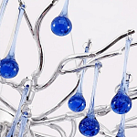 Люстра с синими стеклянными подвесками в форме капель FAIRYTREE Light варинант исполнения - 3 | Loft Concept в Ульяновске