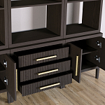 Модульный стеллаж Primo из трех составных элементов Темный орех варинант исполнения - 5 | Loft Concept в Ульяновске