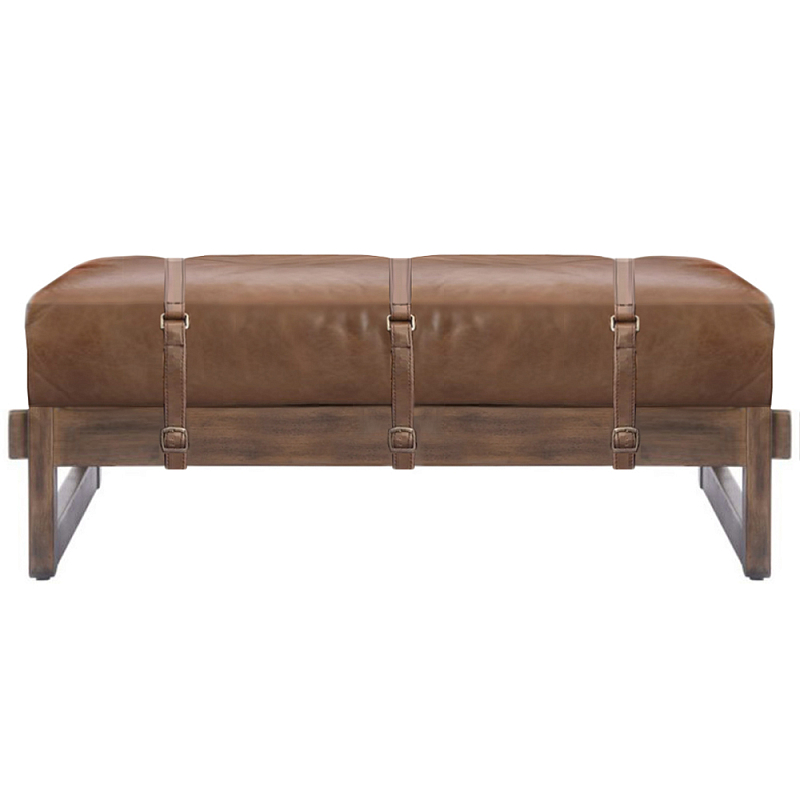 Пуф Duncan винтажная коричневая кожа Коричневый винтаж в Ульяновске | Loft Concept 