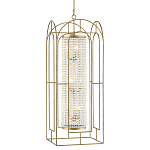 Люстра золотая с внутренним цилиндром из хрустальных бусин Romantic Lantern варинант исполнения - 2 | Loft Concept в Ульяновске