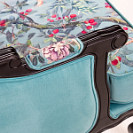 Трехместный диван из натурального бука бирюзовый с изображением птиц и цветов Turquoise Chinoiserie Garden Sofa варинант исполнения - 10 | Loft Concept в Ульяновске