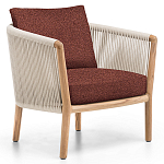 Дизайнерское уличное кресло из массива дерева с веревочной спинкой BOBOLI Armchair варинант исполнения - 1 | Loft Concept в Ульяновске