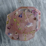 Шкатулка из эпоксидной смолы с цветами розовая Epoxy Resin Square Box Pink варинант исполнения - 6 | Loft Concept в Ульяновске