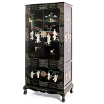 Шкаф черный в китайском стиле  Chinese Cabinet Black варинант исполнения - 4 | Loft Concept в Ульяновске