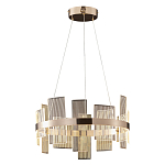 Люстра подвесная круглая с рифлёными прозрачными элементами и золотым основанием Aurea Vista варинант исполнения - 1 | Loft Concept в Ульяновске