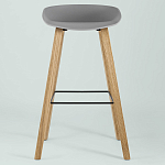 Барный стул на ножках из натурального дерева Boras Grey варинант исполнения - 3 | Loft Concept в Ульяновске