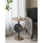 Столик приставной с абстрактным основанием и акцентом в виде золотистого диска Heavenly Space варинант исполнения - 7 | Loft Concept в Ульяновске