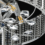 Люстра круглая на цепи цвета хром с прозрачными рельефными хрустальными пластинами Textured Glass Chandelier варинант исполнения - 7 | Loft Concept в Ульяновске