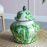 Ваза с зелёными листьями и крышкой Vase Green Leaves варинант исполнения - 6 | Loft Concept в Ульяновске