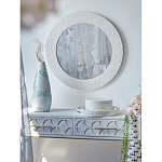 Зеркало круглое инкрустированное раковинами устриц Bone Inlay Dome Mirror White варинант исполнения - 2 | Loft Concept в Ульяновске