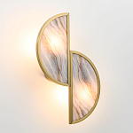 Бра с двумя полукруглыми плафонами из искусственного алебастра в бронзовой оправе Marbella варинант исполнения - 8 | Loft Concept в Ульяновске