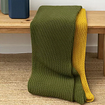 Плед из хлопка жемчужной вязки оливкового цвета Waffle Comfort варинант исполнения - 6 | Loft Concept в Ульяновске